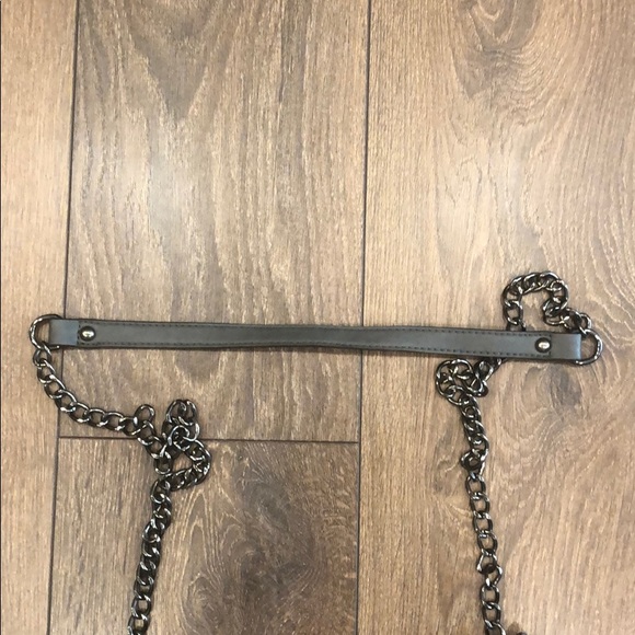 Material Girl Studded Gray Crossbody Purse - Picture 5 of 9